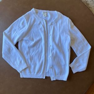 J. Crew Girls White Button Cardigan